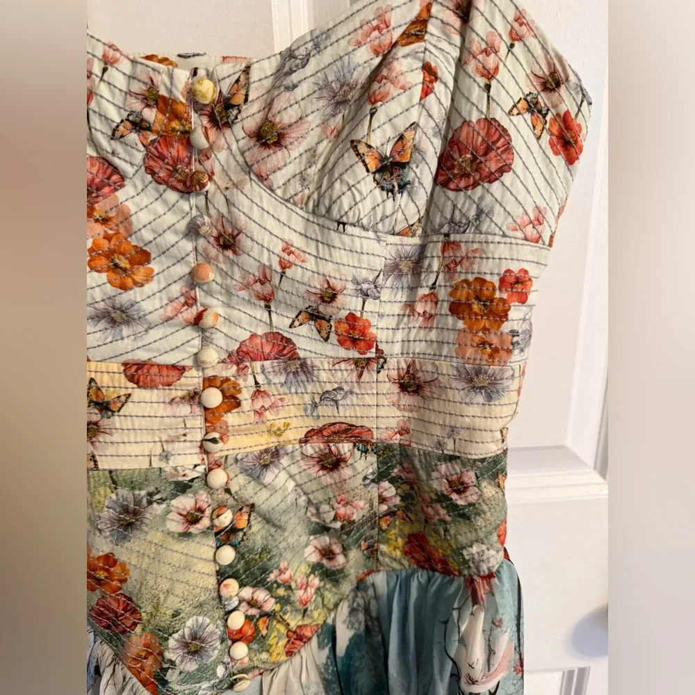 Anthropologie The Muse Basque-Waist Midi Dress Size S - Picture 5 of 7